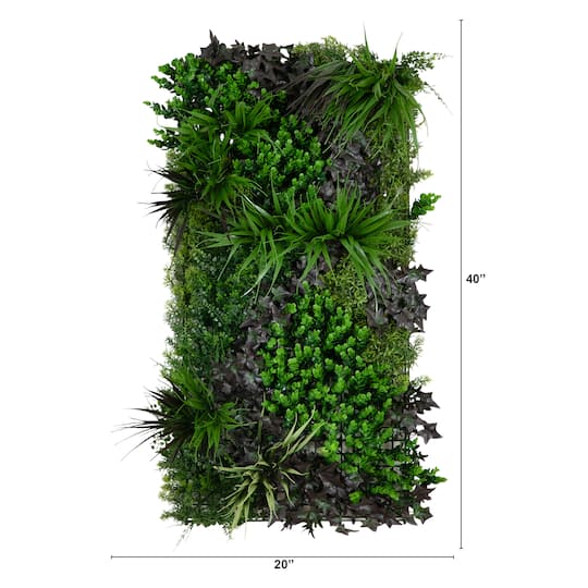 20" x 40" Borneo Jungle Artificial Living Wall Panel